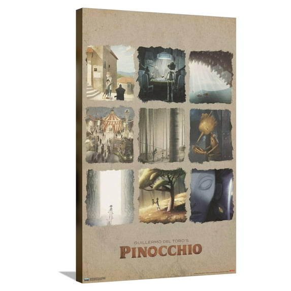 Netflix Guillermo Del Toro's Pinocchio - Grid Canvas Wall Poster, 22.375" x 34"