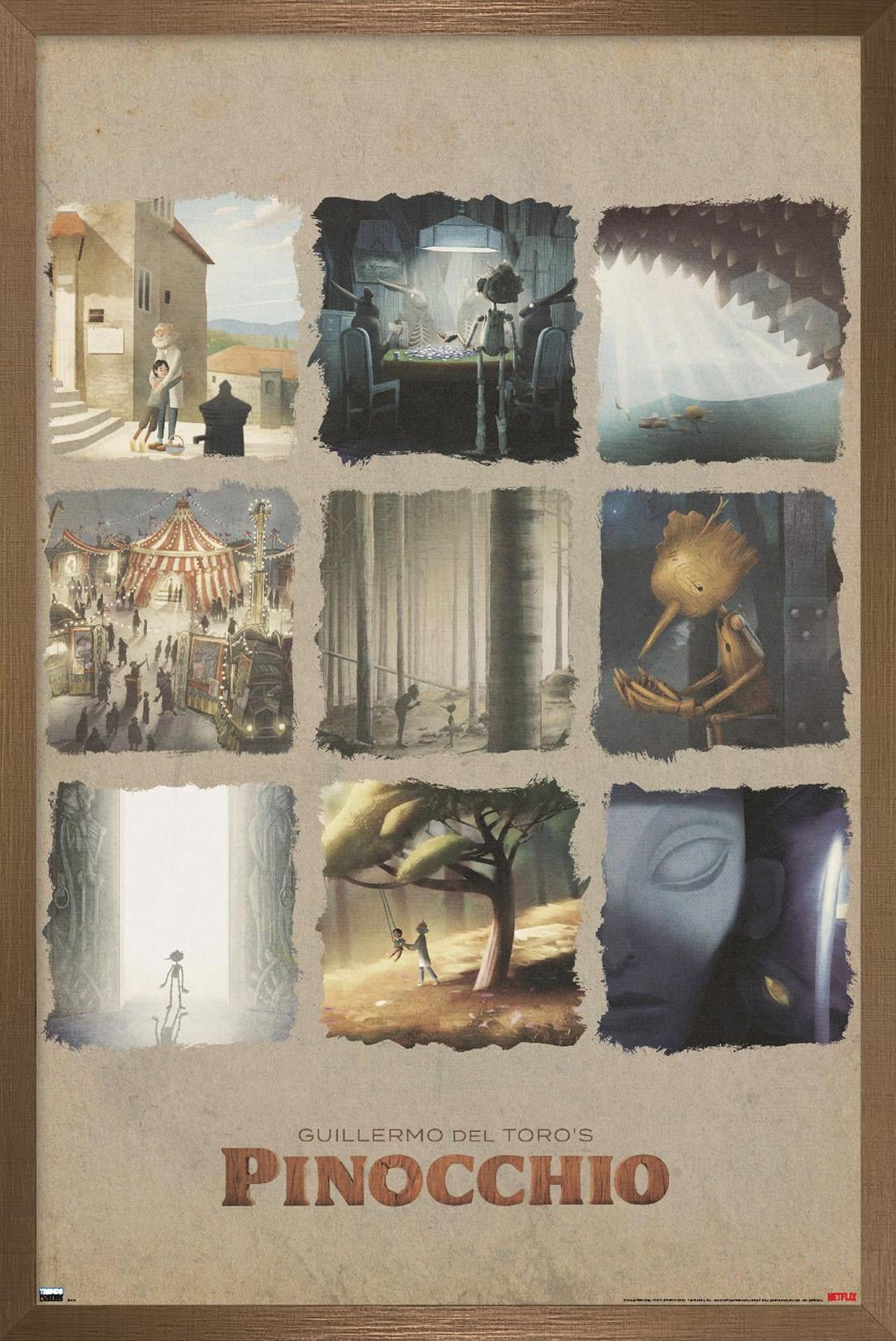 Netflix Guillermo Del Toro's Pinocchio - Grid Wall Poster, 14.725" x 22.375" Framed