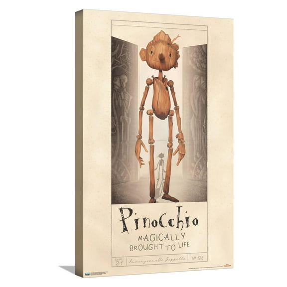 Netflix Guillermo Del Toro's Pinocchio - Pinocchio Canvas Wall Poster, 14.725" x 22.375"
