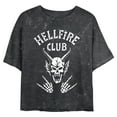 thumbnail image 1 of Netflix Junior's Stranger Things Skeleton Hellfire Club Demon Art Cropped T-Shirt, 1 of 9