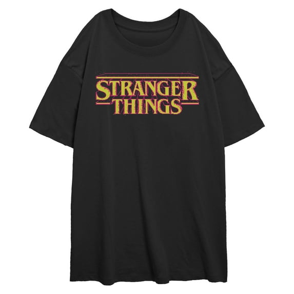 Netflix Junior's Stranger Things Vintage 8 Bits Pixel Neon Classic Logo T Shirt