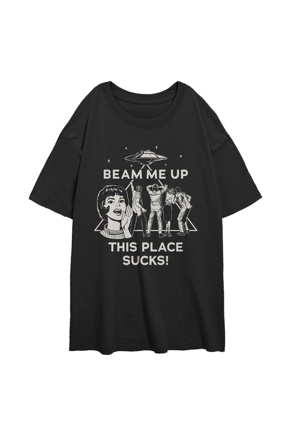 Netflix Junior's Stranger Things Vintage People Beam Me Up Joke T Shirt