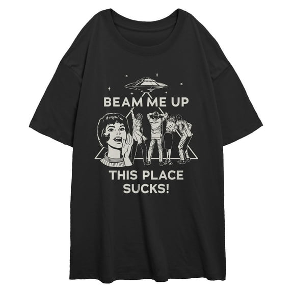 Netflix Junior's Stranger Things Vintage People Beam Me Up Joke T Shirt