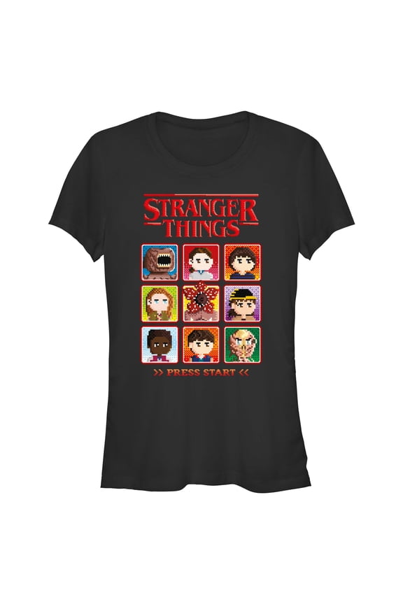 Netflix Juniors' Stranger Things Character Box 8 Bits Players T Shirt