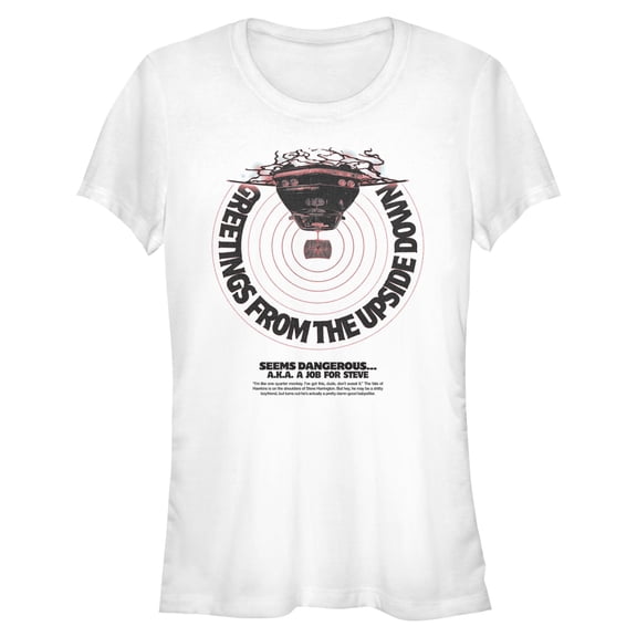 Netflix Juniors' Stranger Things Dangerous Greetings From The Upside Down T Shirt