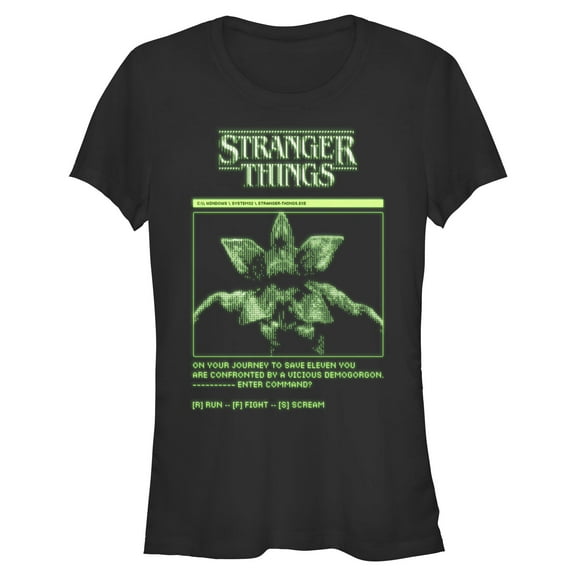 Netflix Juniors' Stranger Things Demogorgon Game Interface T Shirt