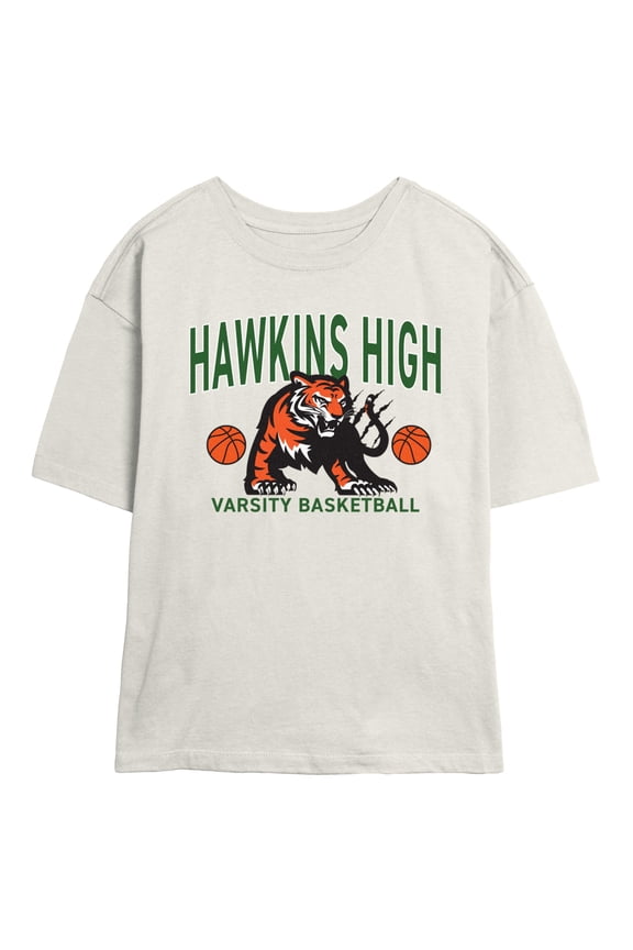Netflix Juniors' Stranger Things Hawkins High Tiger Mascot T Shirt