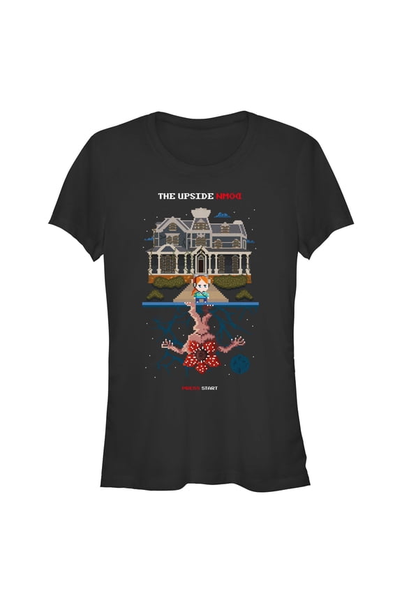 Netflix Juniors' Stranger Things Max Vs Demogorgon 8 Bits Upside Down T Shirt