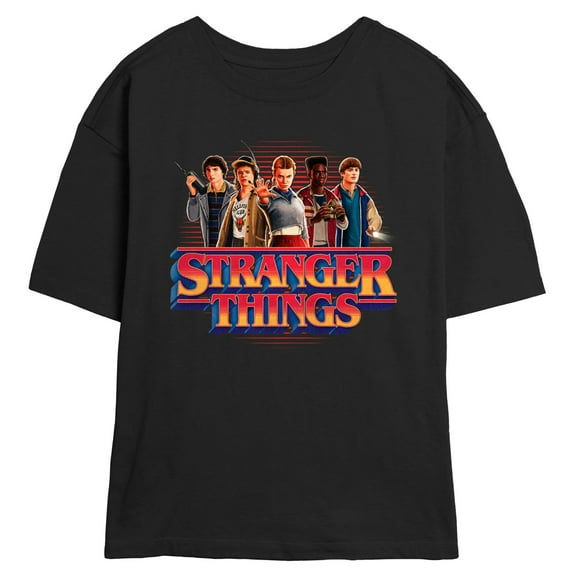 Netflix Juniors' Stranger Things Vintage Cartoon Friend Group Logo T Shirt