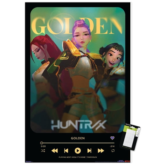 Netflix KPop Demon Hunters (2025) - Golden Playlist Wall Poster, 22.375" x 34"
