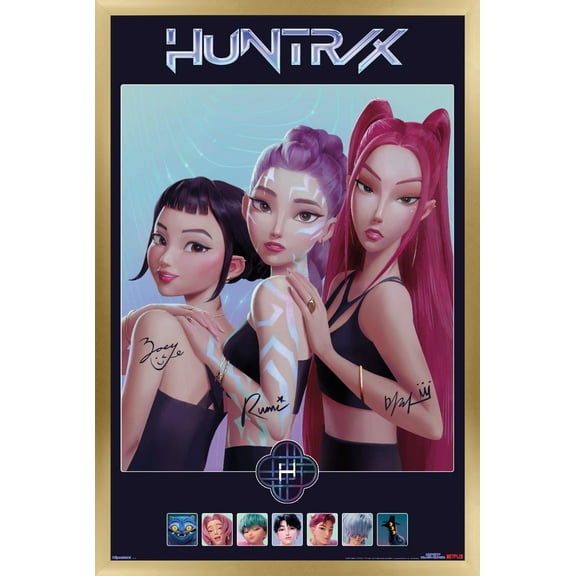 Netflix KPop Demon Hunters (2025) - Huntrix Comeback Group Wall Poster, 22.375" x 34" Framed