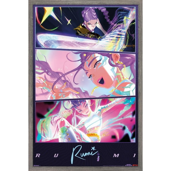 Netflix KPop Demon Hunters (2025) - Huntrix Featuring Rumi Wall Poster, 22.375" x 34" Framed