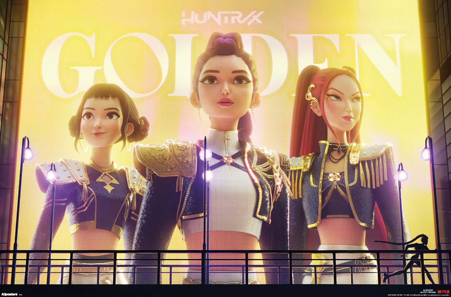 Netflix KPop Demon Hunters 2025 Huntrix Golden Wall Poster 22 375 Netflix KPop Demon Hunters 2025 Huntrix Golden Wall Poster 22 375