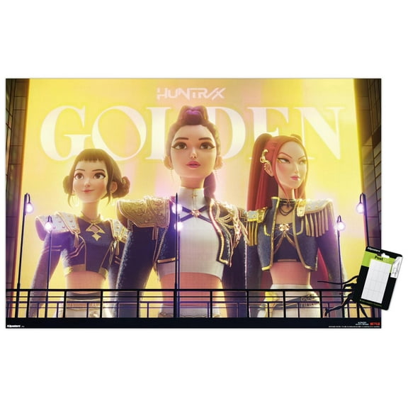 Netflix KPop Demon Hunters (2025) - Huntrix Golden Wall Poster, 22.375" x 34"