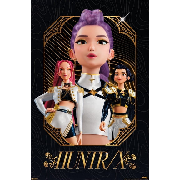 Netflix KPop Demon Hunters (2025) - Huntrix Group Golden Wall Poster, 14.725" x 22.375"