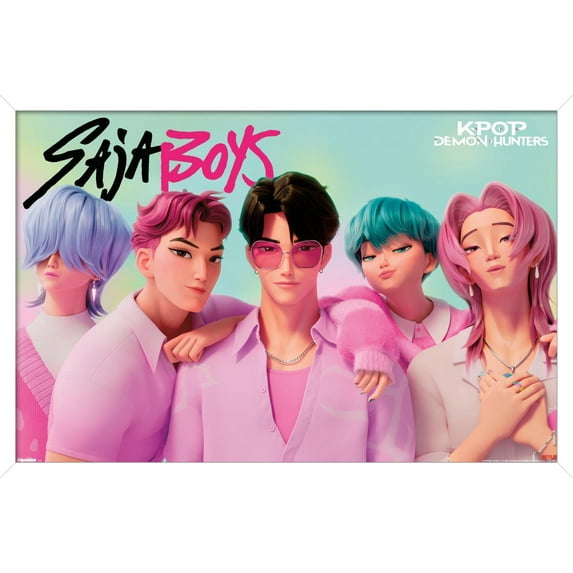 Netflix KPop Demon Hunters (2025) - Saja Boys Wall Poster, 14.725" x 22.375" Framed