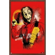 Netflix La Casa de Papel - Mask Wall Poster, 22.375" x 34", Framed