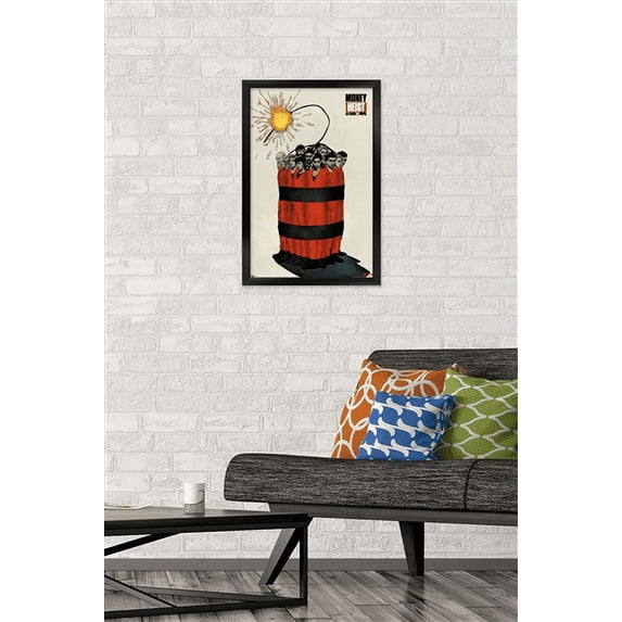 Netflix La Casa de Papel - Money Heist Bomb Wall Poster, 14.725" x 22.375", Framed