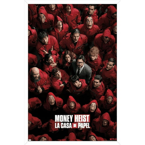 Netflix La Casa de Papel - One Sheet Wall Poster, 22.375" x 34", Framed