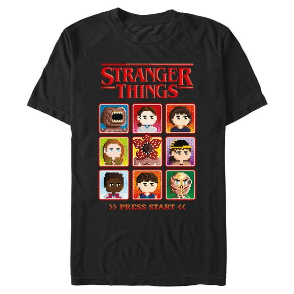 Netflix Men's Stranger Things Character Box 8 Bits Players T Shirt