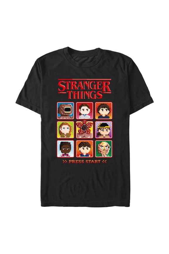 Netflix Men's Stranger Things Character Box 8 Bits Players T Shirt