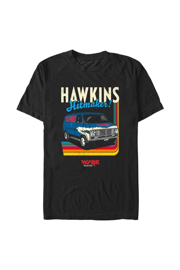 Netflix Men's Stranger Things Colorful Vintage Hawkins Hitmaker T Shirt