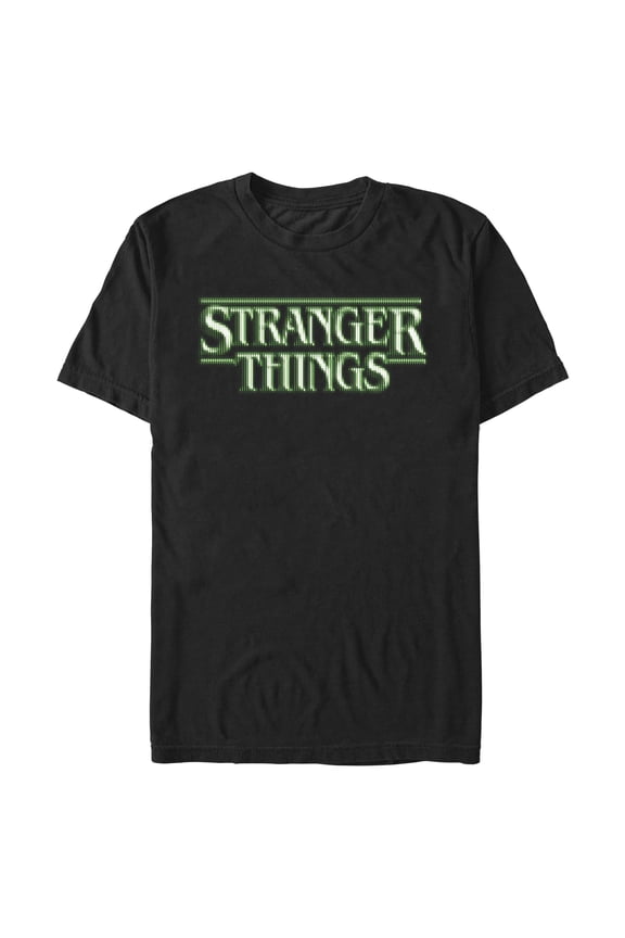 Netflix Men's Stranger Things Green Game Glitch Logo T Shirt