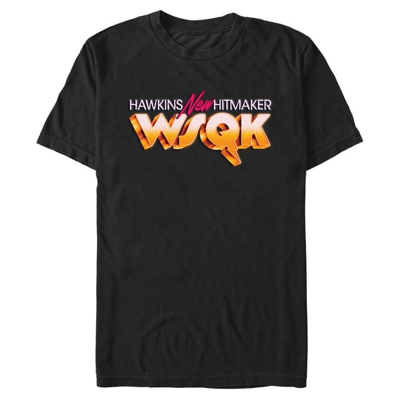 Netflix Men's Stranger Things Hawkins Hitmaker WSQK Logo T Shirt