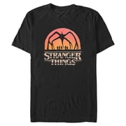 Netflix Men's Stranger Things Mind Flayer Sunset Chrome Logo T Shirt