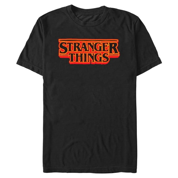 Netflix Men's Stranger Things Neon Orange Classic Logo T Shirt