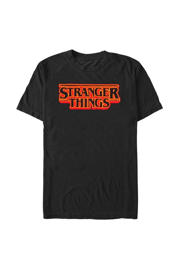 Netflix Men's Stranger Things Neon Orange Classic Logo T Shirt