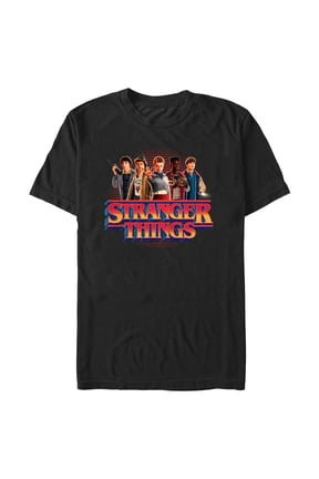 Netflix Men's Stranger Things Retro Friend Group Main Logo T Shirt