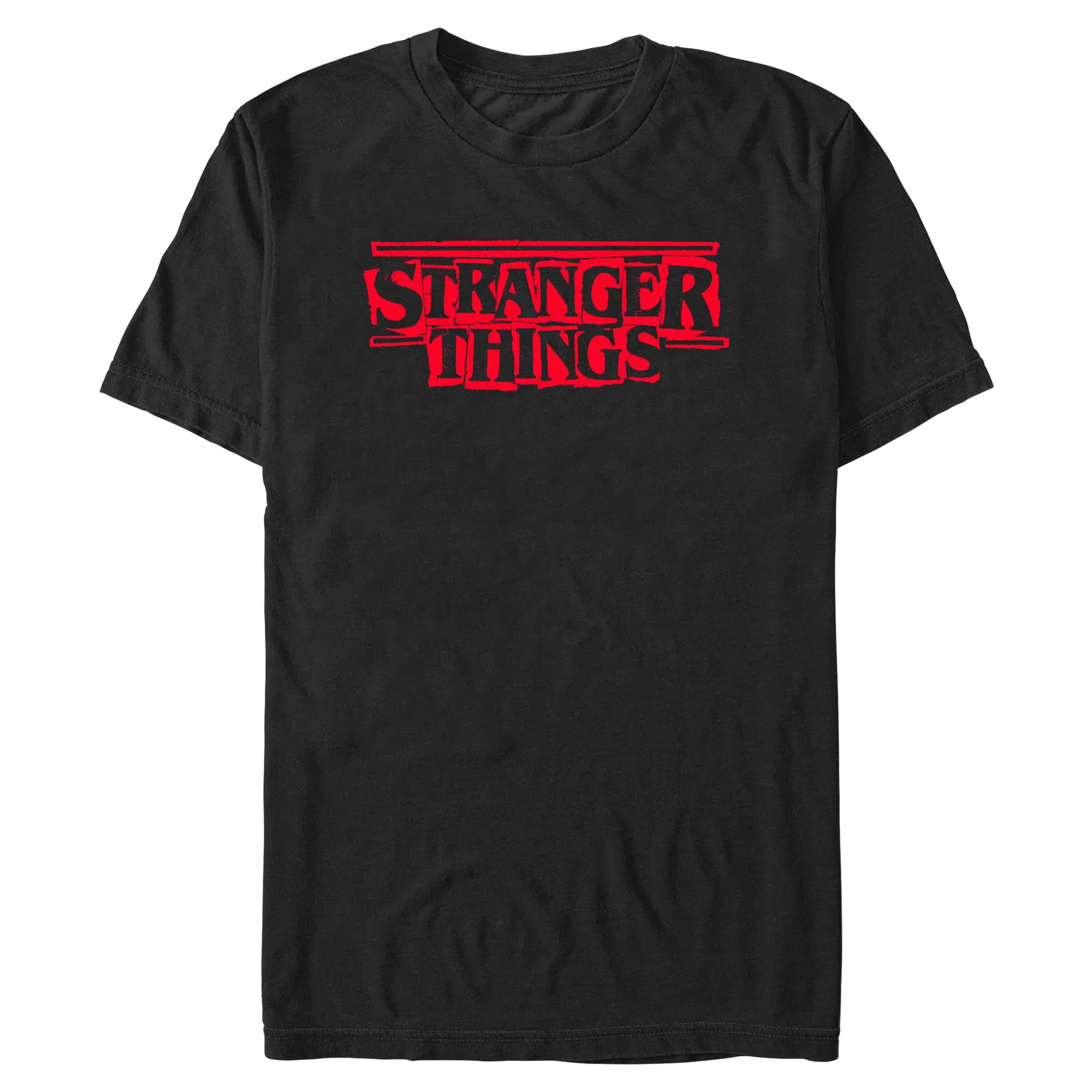 Stranger Things Red Letters Netflix Men's Stranger Things Stencil Letters Classic Red Logo T Shirt ...