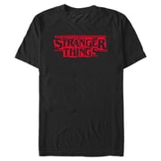 Netflix Mens Stranger Things Stencil Letters Classic Red Logo T Shirt