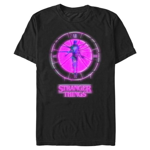 Netflix Men's Stranger Things Vecna Bright Neon Pink Badge T Shirt