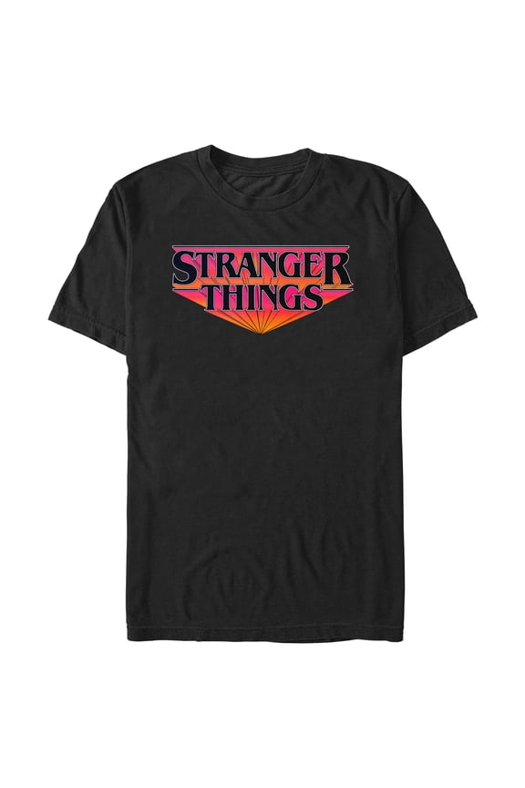 Netflix Men's Stranger Things Vintage Orange Shadow Classic Logo T Shirt
