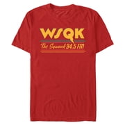 Netflix Mens Stranger Things Retro Radio The Squawk WSQK 94.5 FM Stripes T Shirt