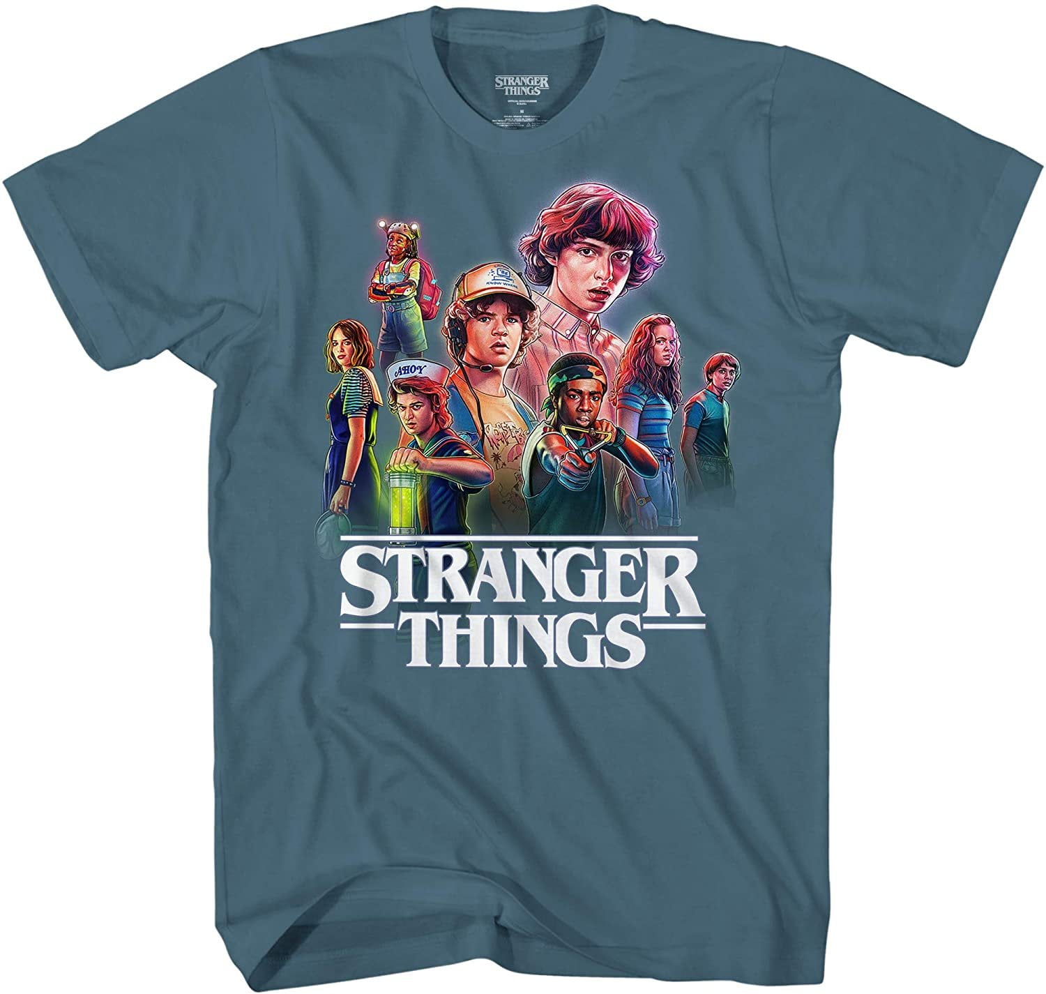 Netflix Mens Stranger Things Logo Shirt - Joyce Byers, Jim Hopper, Mike  Wheeler & Eleven Tee Stranger Things T-Shirt : : Fashion