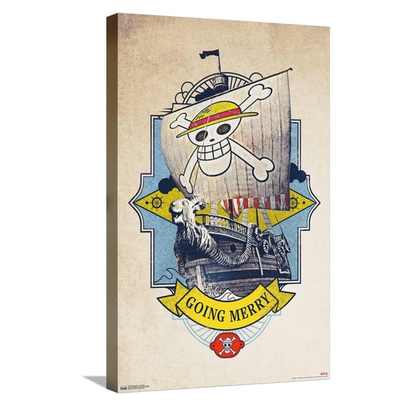 Netflix One Piece - Going Merry Canvas Wall Poster, 14.725" x 22.375"