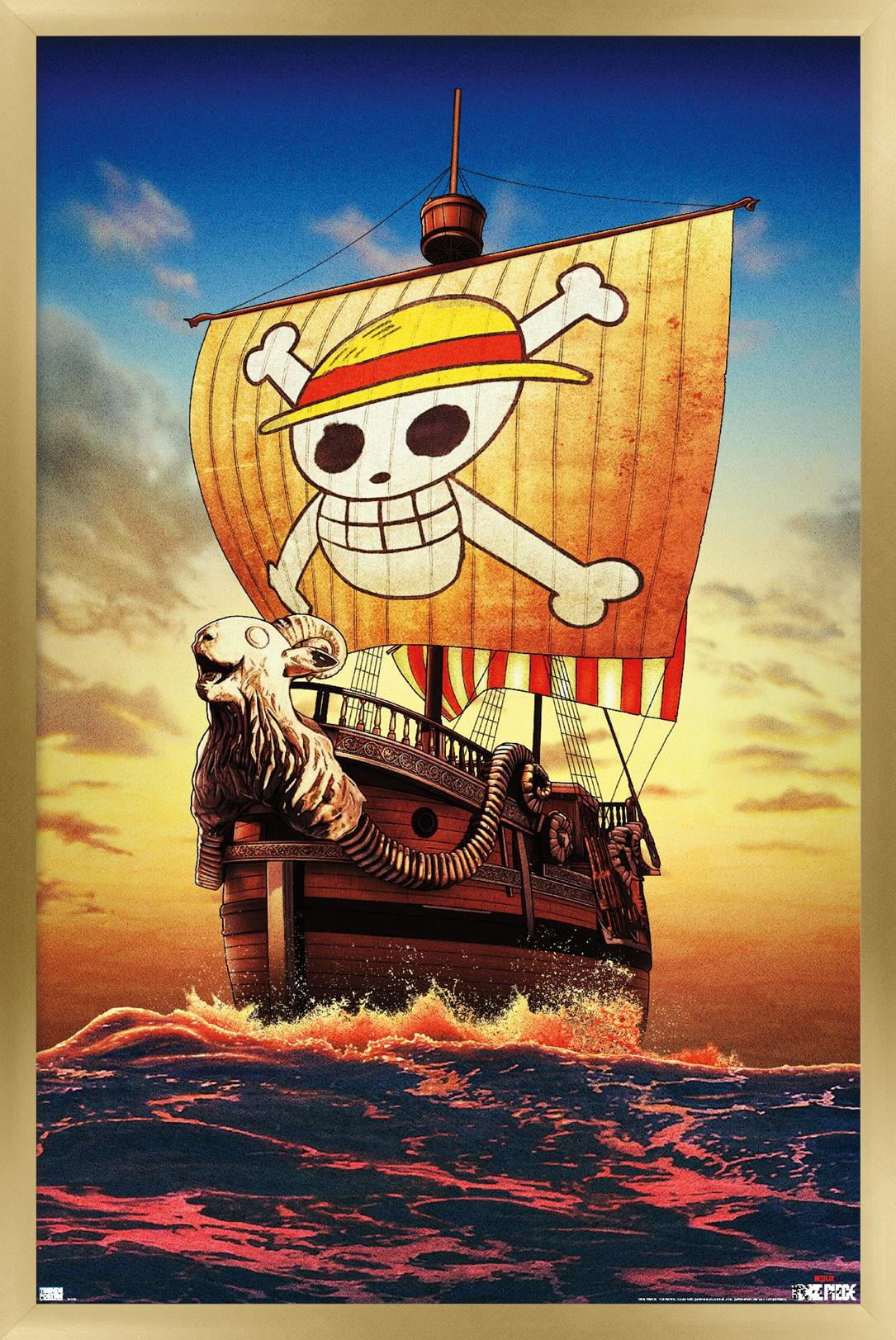 Netflix One Piece Going Merry One Sheet Wall Poster, 14.725" x 22.375" Framed