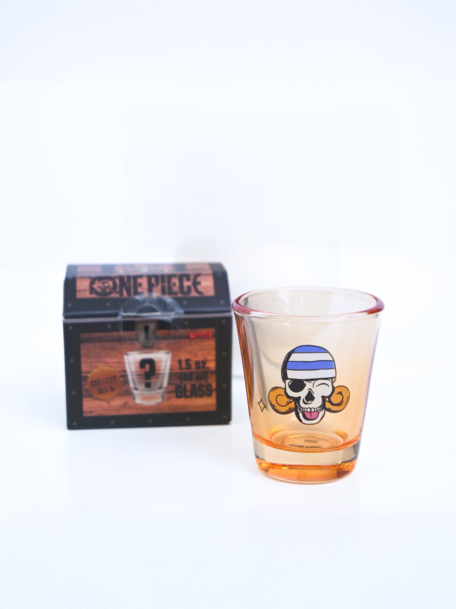 Netflix One Piece, Jolly Roger Mini Glass Shot Blind Box, 1 out of 6 Colors