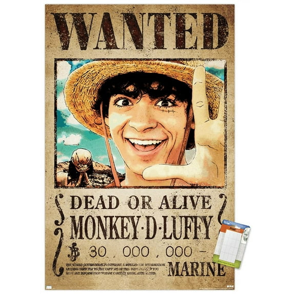 Netflix One Piece - Luffy Wanted Wall Poster, 14.725" x 22.375"