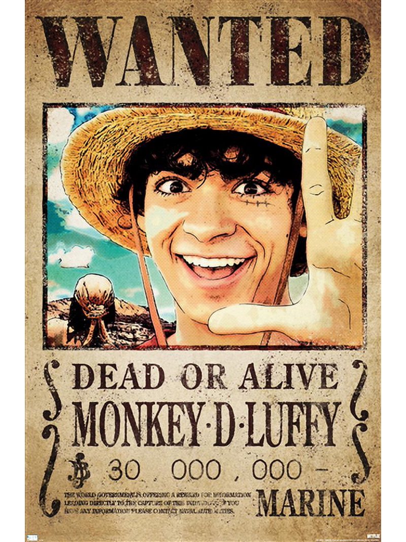 Netflix One Piece - Luffy Wanted Wall Poster, 22.375