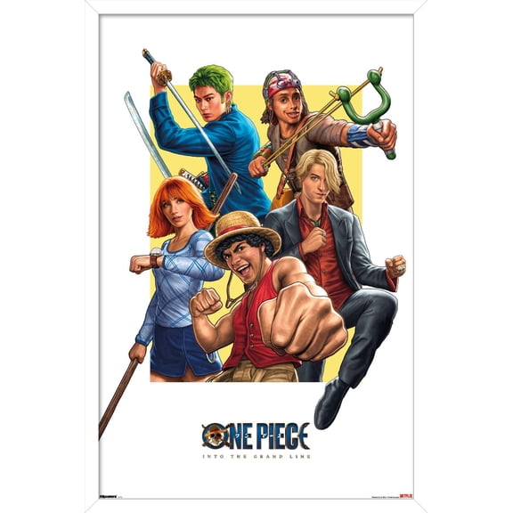 Netflix One Piece: Season 2 (2026) - Straw Hat Group Wall Poster, 22.375" x 34" Framed