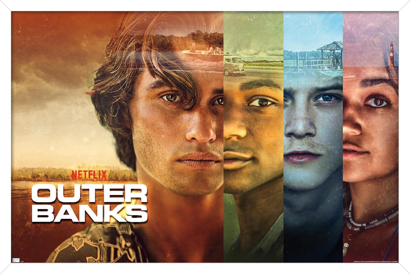 Netflix Outer Banks Faces Wall Poster, 14.725" x 22.375" Framed