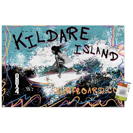 Netflix Outer Banks: Season 4 - Female Kildare Island Surfboard Co. Wall Poster with Pushpins, 22.375" x 34"