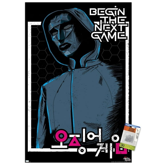 Netflix Squid Game - Begin the Next Game Wall Poster with Pushpins, 22.375" x 34"