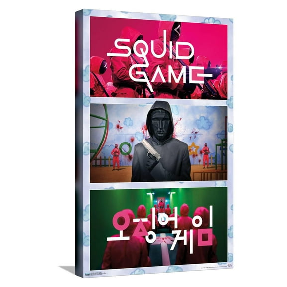 Netflix Squid Game - Collage Canvas Wall Poster, 14.725" x 22.375"