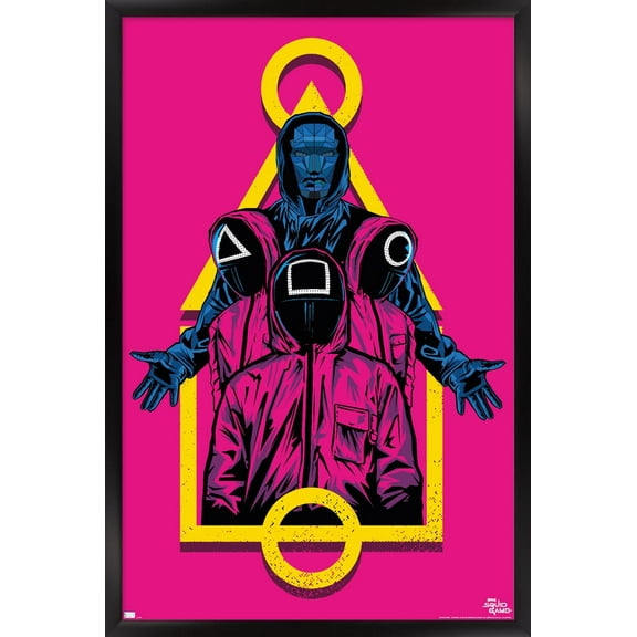 Netflix Squid Game - Masked Men Wall Poster, 14.725" x 22.375" Framed