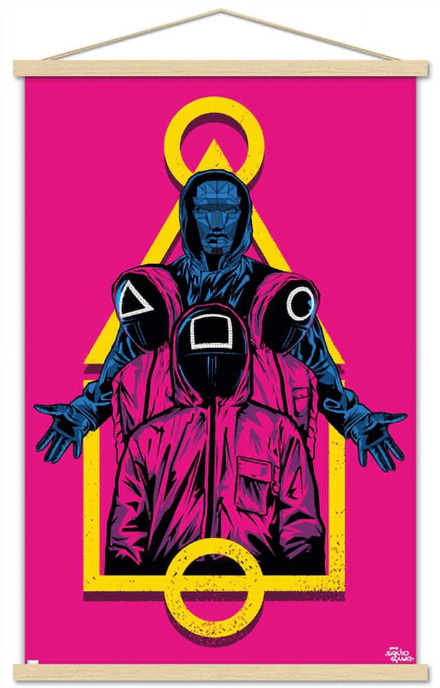 Netflix Squid Game - Masked Men Wall Poster with Magnetic Frame, 22.375" x 34"